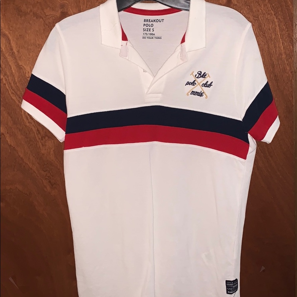 white polo stripe shirt